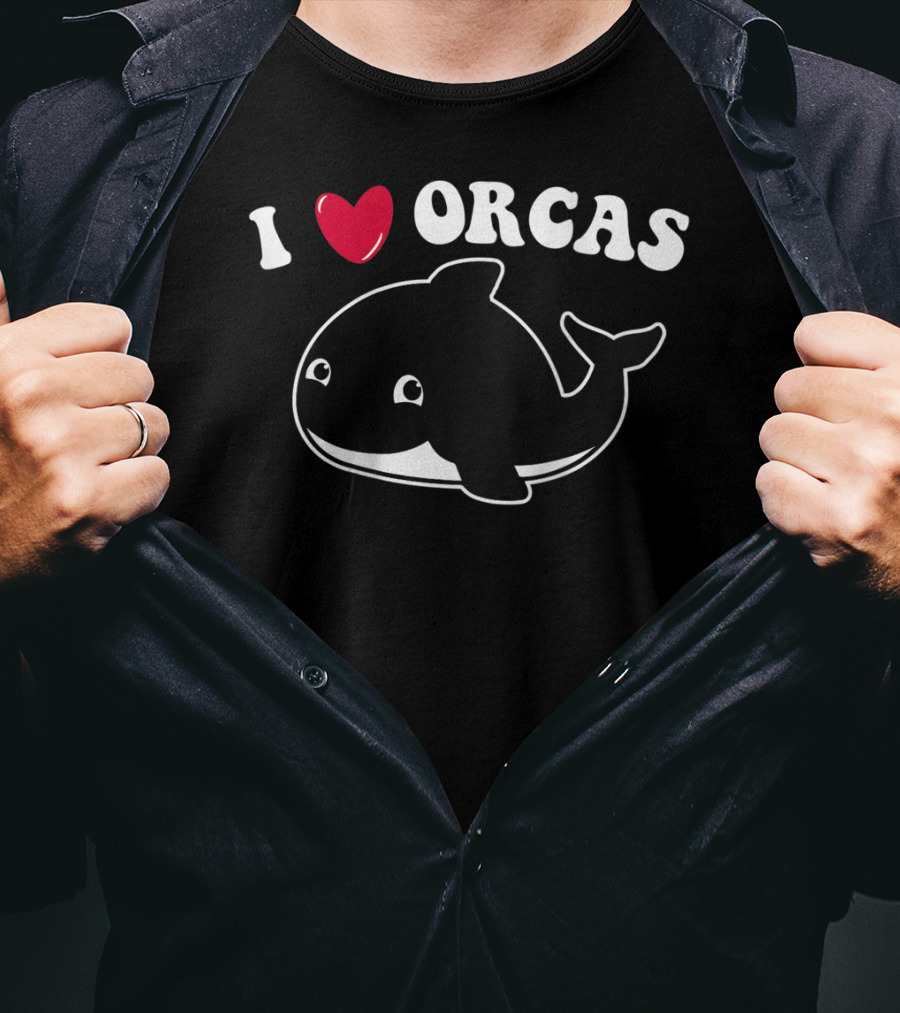I Love Orcas Heart Cute Baby Killer Whale T-Shirt