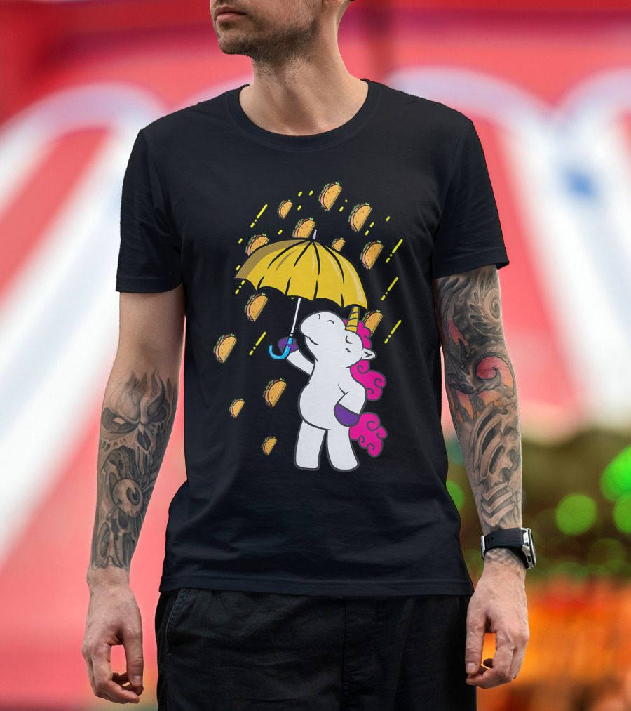 It's Raining Tacos Funny Unicorn Tacos Umbrella T-Shirt