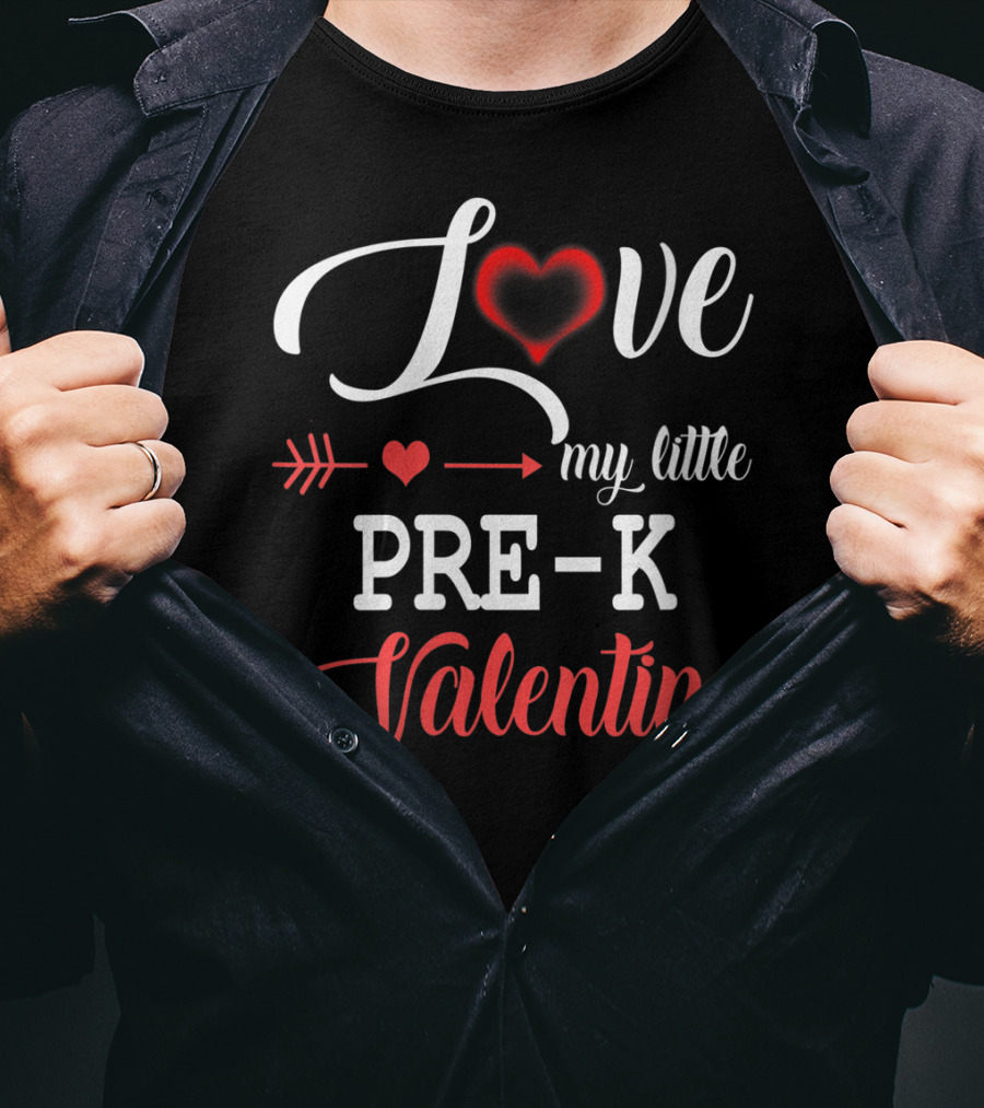 Love My Little Pre-K Valentine Heart Arrow T-Shirt