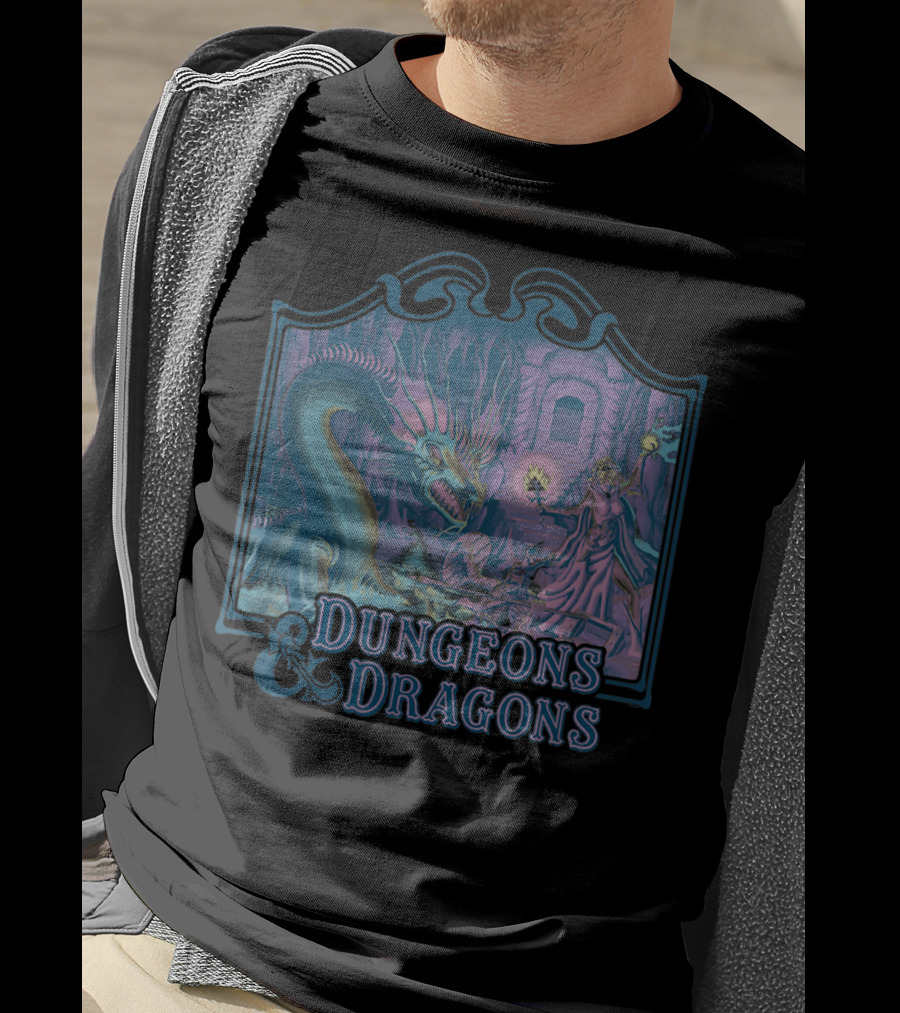 Dungeons And Dragons Classic Basic Rule Dragon Encounter Scene T-Shirt
