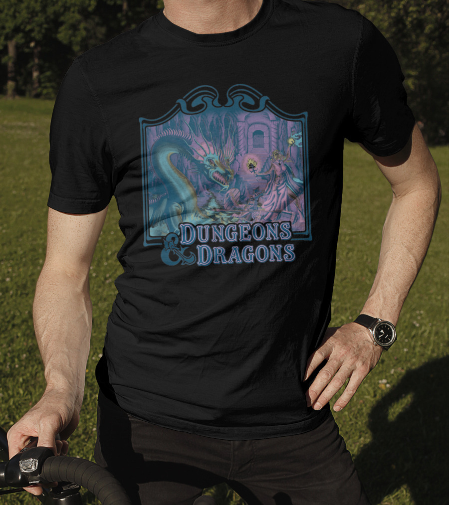 Dungeons And Dragons Classic Basic Rule Dragon Encounter Scene T-Shirt