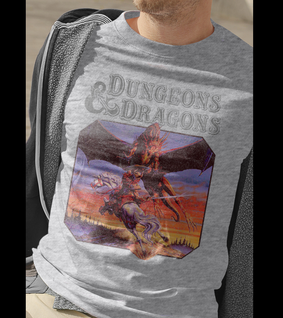 Dungeons And Dragons Classic Expert Rules Knight With Dragon T-Shirt