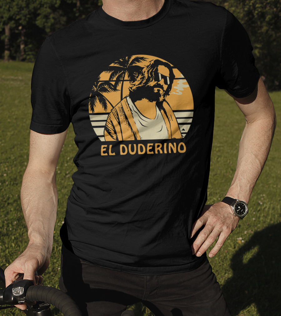 El Duderino Classic Vintage Movie Tropical Sunset Palm Trees T-Shirt