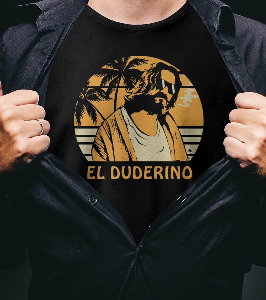 El Duderino Classic Vintage Movie Tropical Sunset Palm Trees T-Shirt