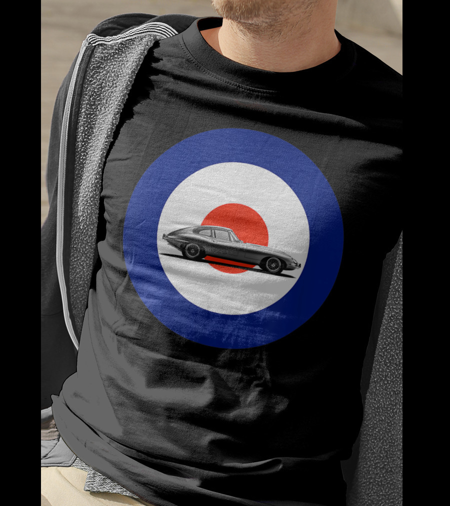 Etype Jaguar On RAF Roundel Classic Car T-Shirt