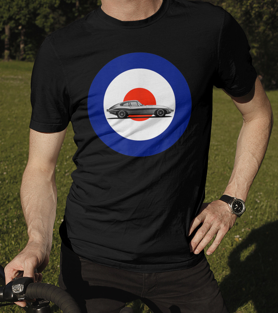 Etype Jaguar On RAF Roundel Classic Car T-Shirt