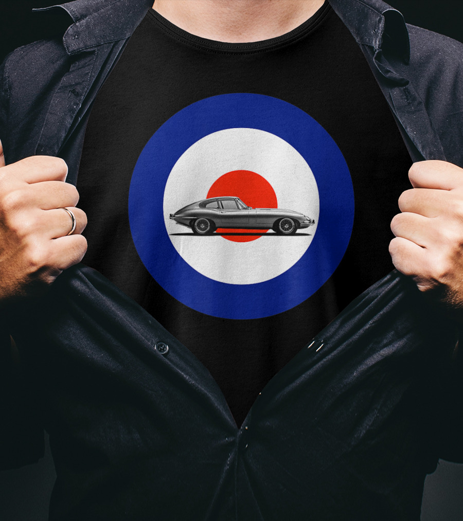 Etype Jaguar On RAF Roundel Classic Car T-Shirt