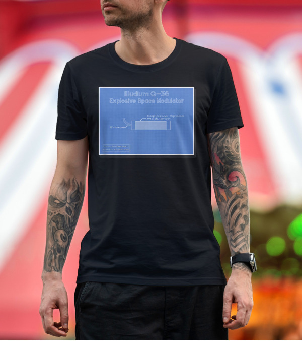 Premium T-Shirt: Illudium Q-36 Explosive Space Modulator Blueprint Marvin Plan T-Shirt Illudium Q-36 Explosive Space Modulator Blueprint Marvin Plan T-Shirt