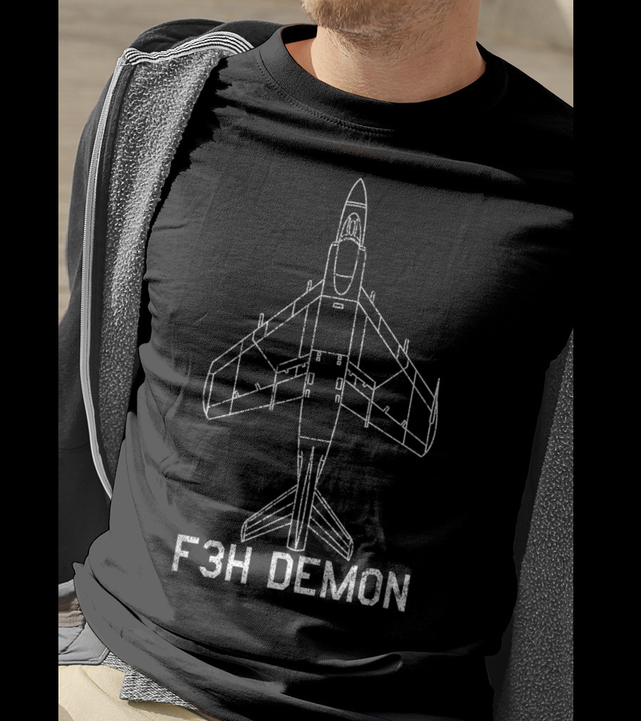 F3H Demon Jet Fighter Plane Classic USA Navy Aviation T-Shirt