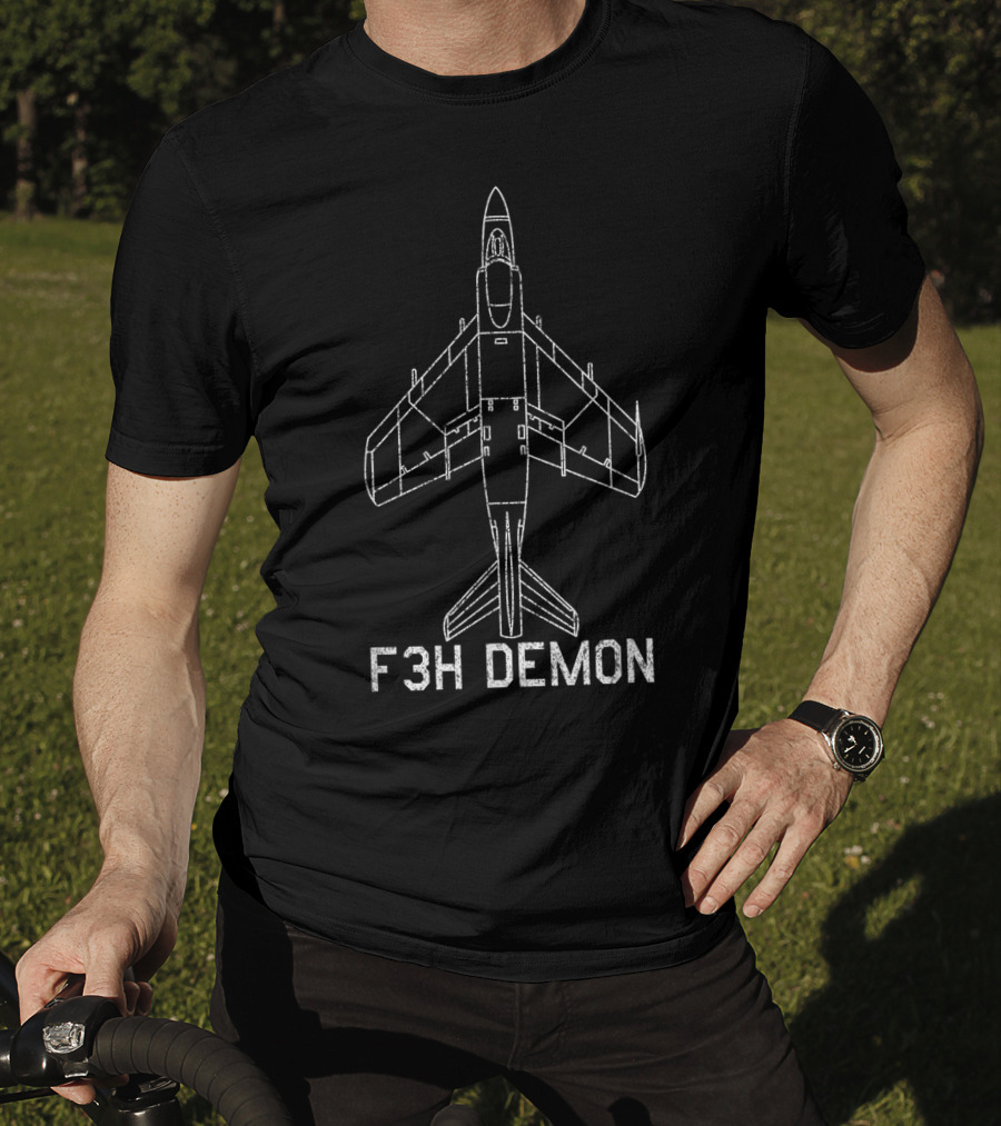F3H Demon Jet Fighter Plane Classic USA Navy Aviation T-Shirt