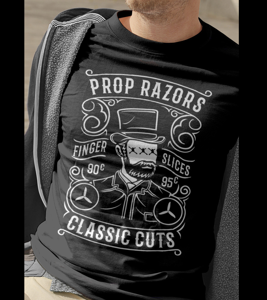 Prop Razors Finger Slices 90c 95c Classic Cuts T-Shirt