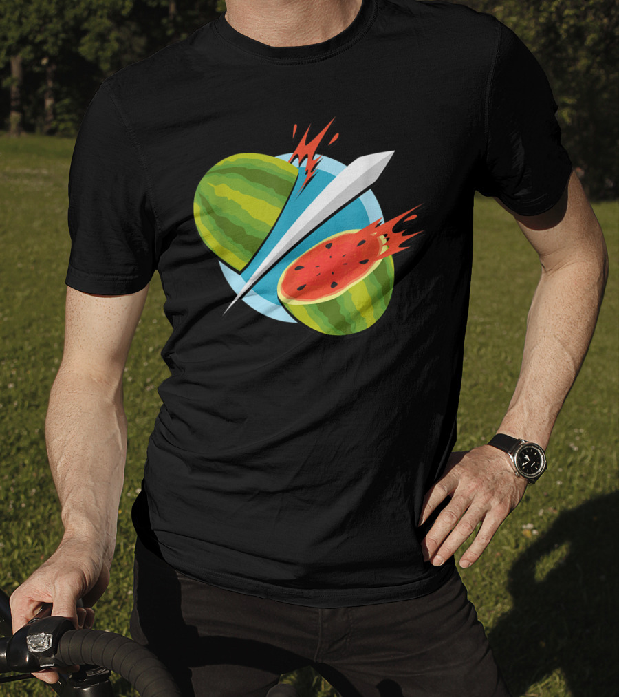 Fruit Ninja Watermelon Slice With Sword T-Shirt