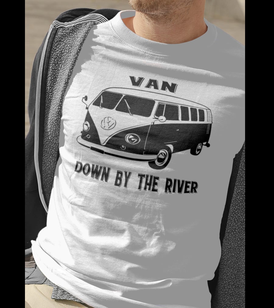 Classic Vintage 1960 Van Microbus Down By The River T-Shirt