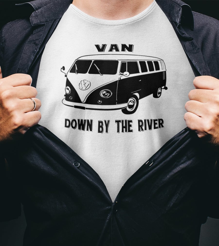 Classic Vintage 1960 Van Microbus Down By The River T-Shirt