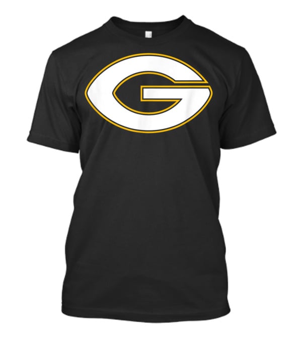 Green Bay Packers Football Shape Letter G T-Shirt
