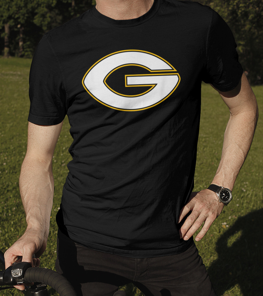 Green Bay Packers Football Shape Letter G T-Shirt