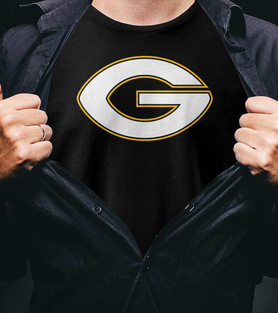 Green Bay Packers Football Shape Letter G T-Shirt