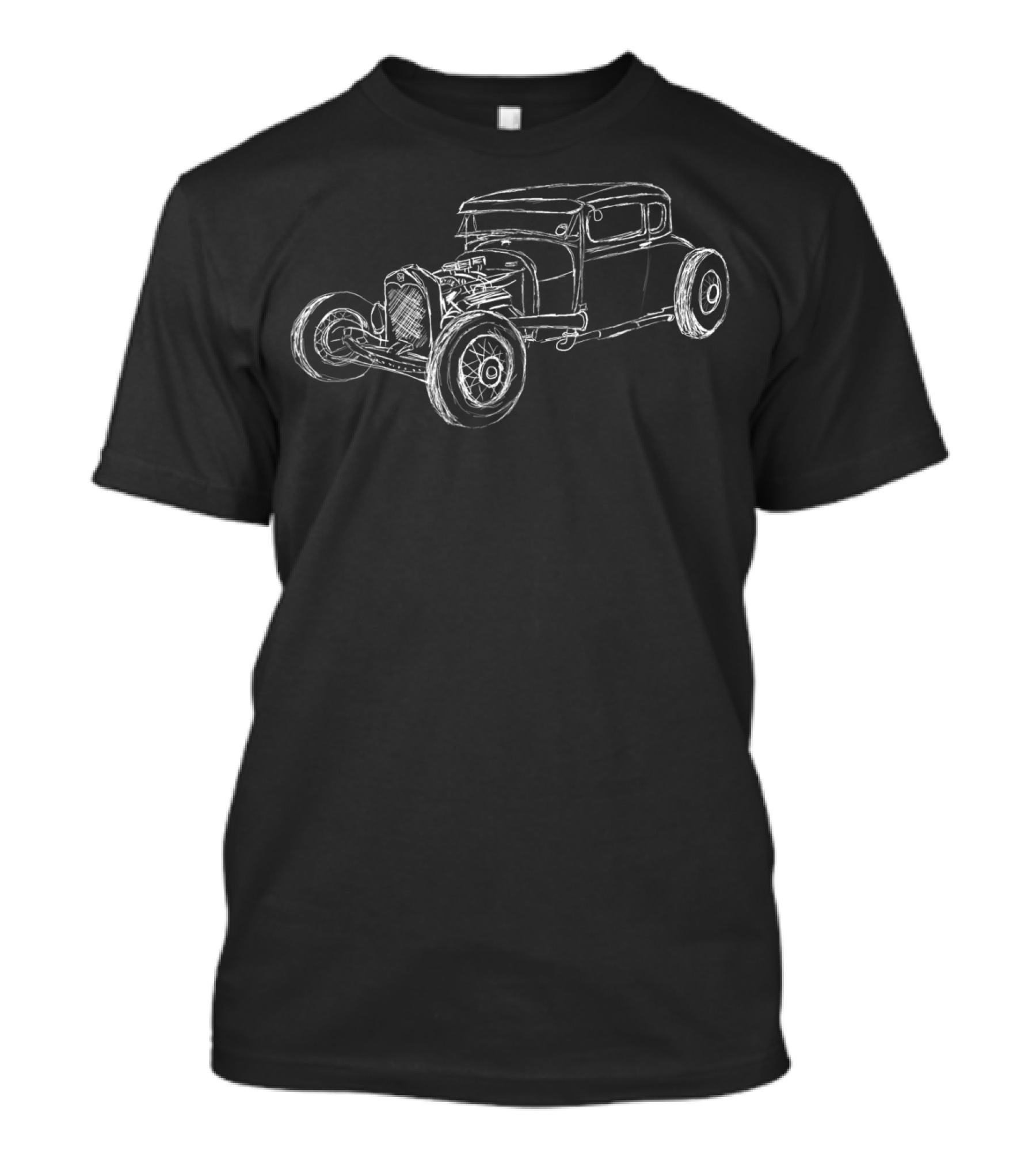 Hot Rod Classic Coupe Outline Rust Bucket Rat T-Shirt