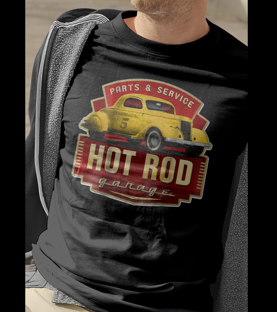 Hot Rod Garage Parts And Service Vintage Car T-Shirt