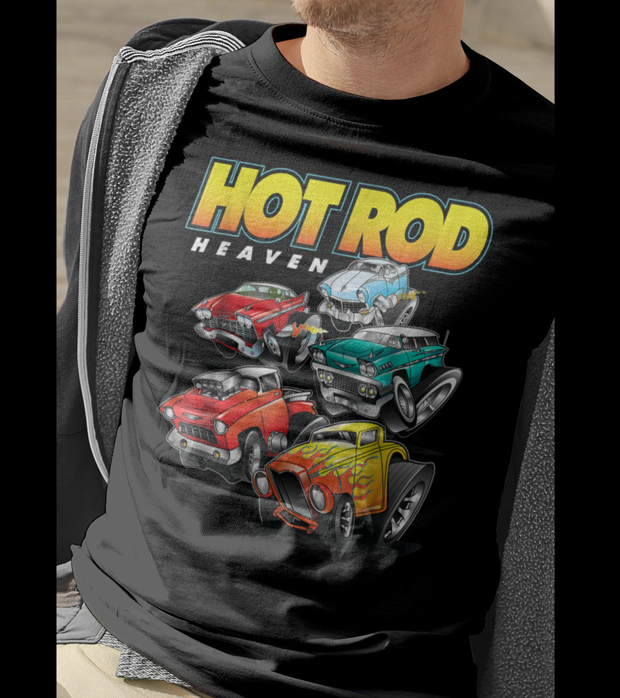 Hot Rod Heaven Classic And Antique Cars Vintage Style Collection T-Shirt