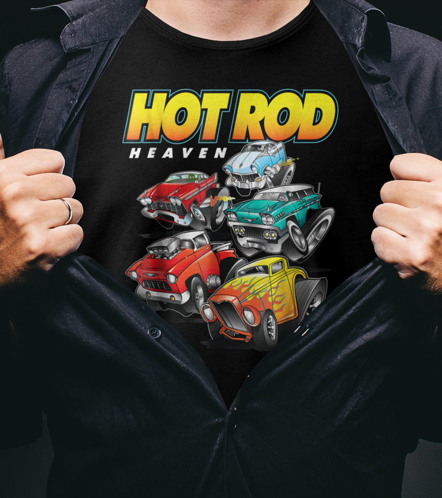 Hot Rod Heaven Classic And Antique Cars Vintage Style Collection T-Shirt