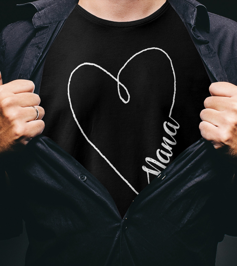 Nana Heart Outline T-Shirt