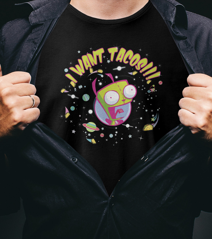 Invader Zim Gir I Want Tacos Cosmic Adventure Nickelodeon T-Shirt