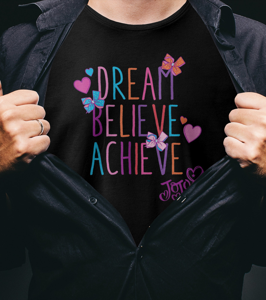 Nickelodeon Jojo Siwa Dream Believe Achieve Hearts And Bows T-Shirt