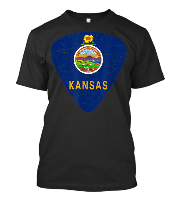 Kansas State Seal Guitar Pick Midwest T-Shirt