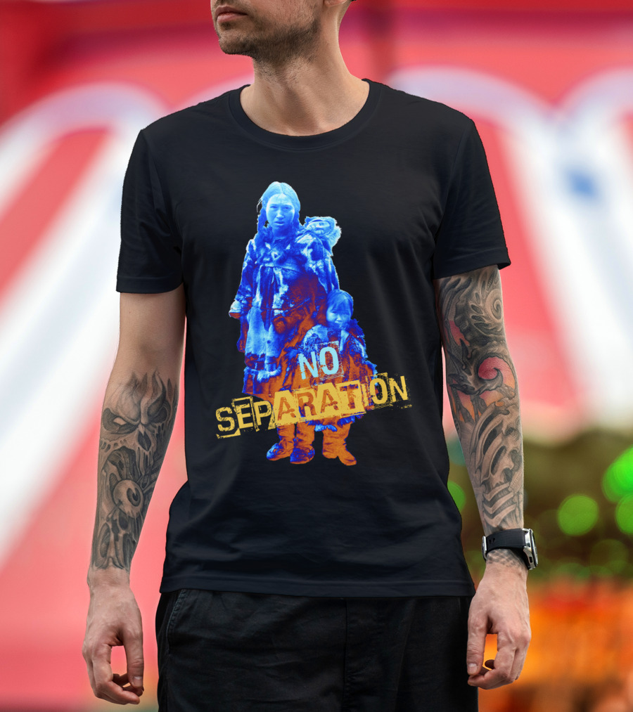No Separation Political Statement with Blue-Toned Family T-Shirt
