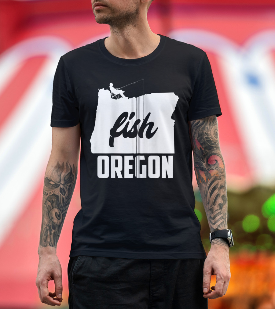 Fish Oregon Pacific Northwest Outdoors Enthusiast T-Shirt