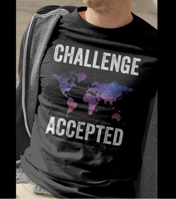 Challenge Accepted World Traveler Galaxy Map T-Shirt