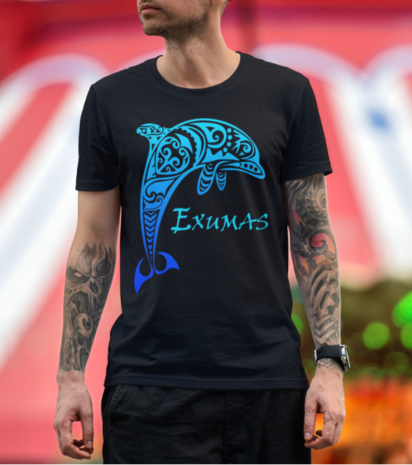 Premium T-Shirt: Exumas Bahamas Tribal Dolphin Polynesian T-Shirt Exumas Bahamas Tribal Dolphin Polynesian T-Shirt