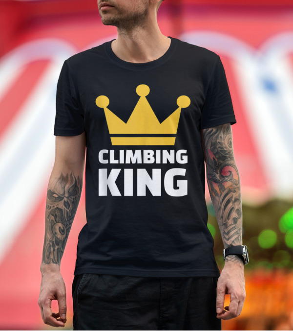 Premium T-Shirt: Climbing King Bold Yellow Crown T-Shirt Climbing King Bold Yellow Crown T-Shirt
