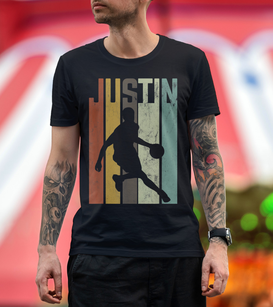 Justin Retro Basketball T-Shirt