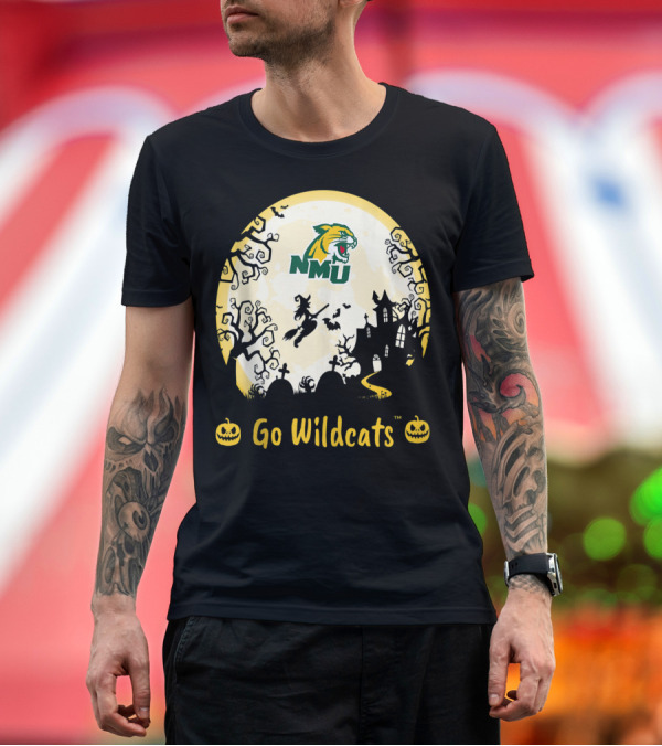 Premium T-Shirt: NMU Wildcats Go Wildcats Halloween Moon XL T-Shirt NMU Wildcats Go Wildcats Halloween Moon XL T-Shirt