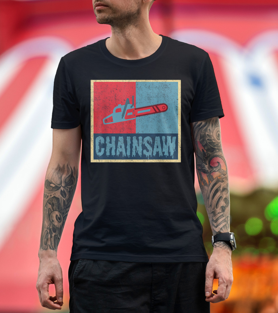 Retro Chainsaw Wood Saw Lumberjack Gardener Chainsaw T-Shirt