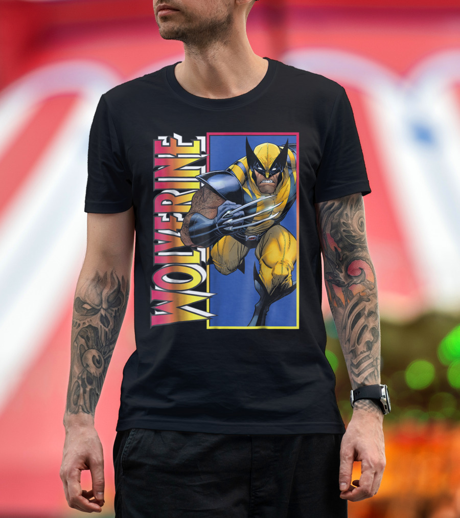 Marvel Xmen Wolverine Classic Iconic Action Pose T-Shirt