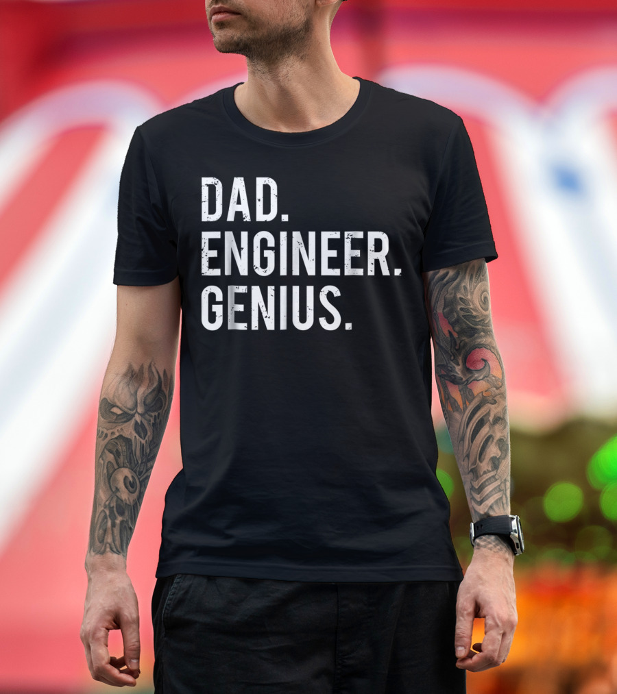 Dad Engineer Genius Mens Cute Engineering T-Shirt