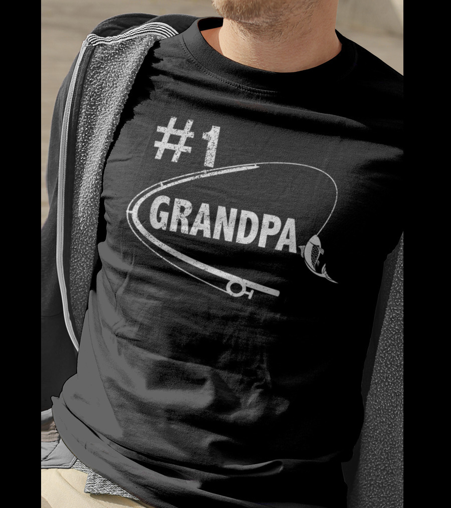 1 Grandpa Fishing Fisherman Best T-Shirt