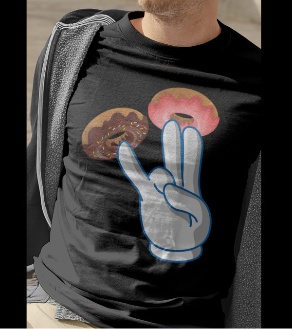 2 In The Pink 1 In The Stink Hand Gesture With Two Sprinkle Donuts Dark Humor T-Shirt