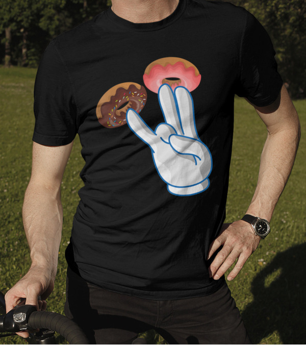 2 In The Pink 1 In The Stink Hand Gesture With Two Sprinkle Donuts Dark Humor T-Shirt