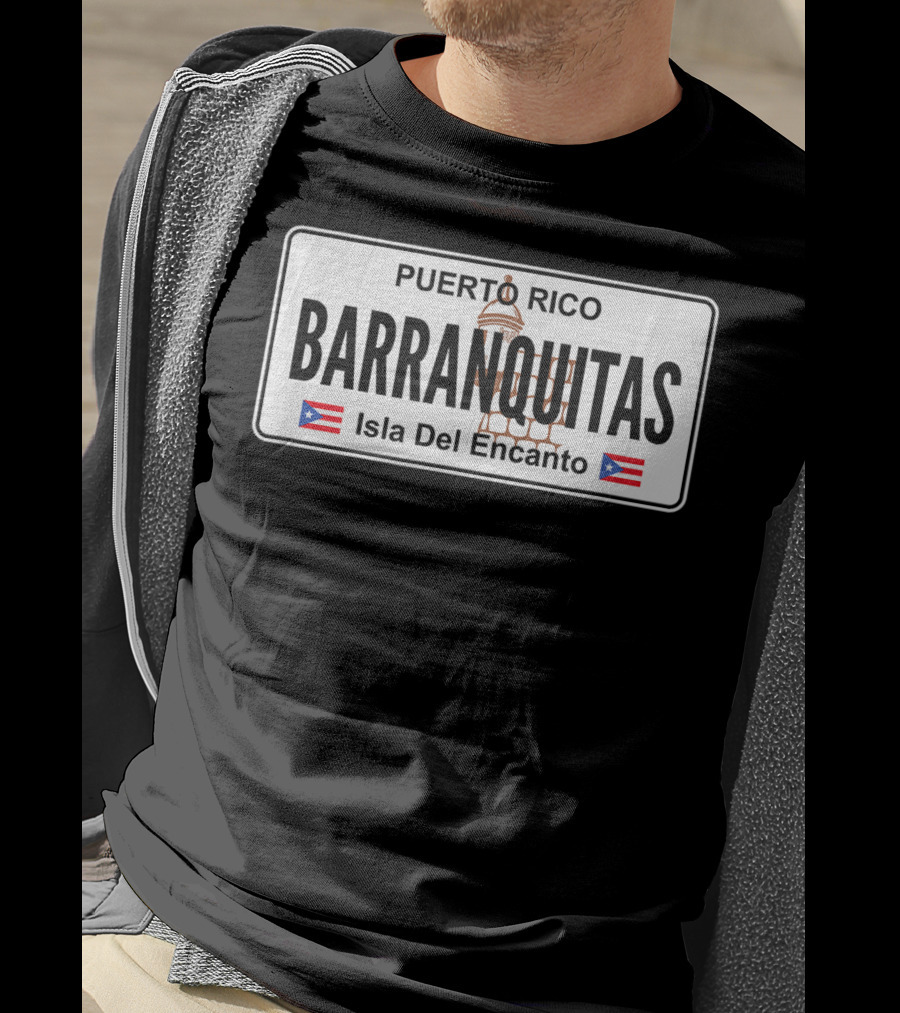Puerto Rico Barranquitas Isla Del Encanto License Plate T-Shirt
