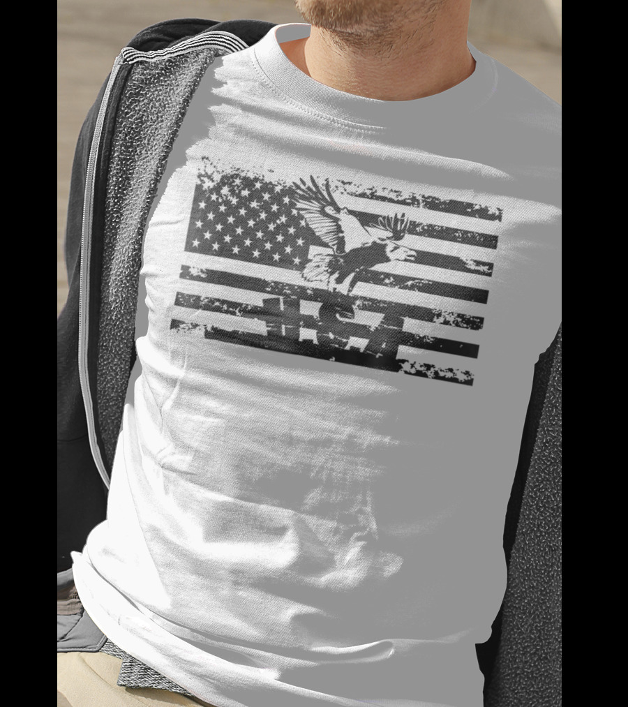 American Flag Eagle USA Patriot Military T-Shirt