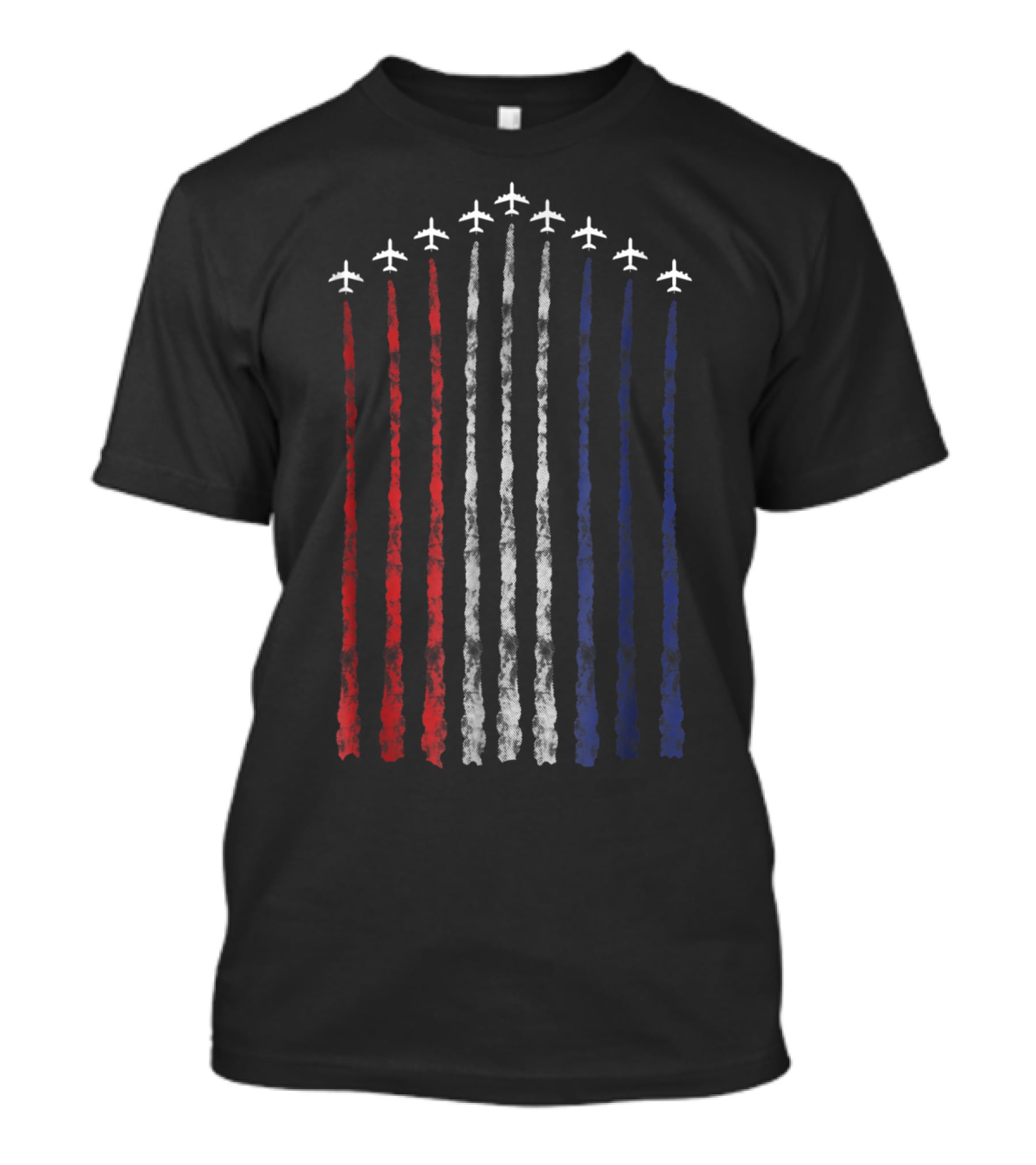 American Flag Fighter Jets Contrails USA Red White Blue T-Shirt
