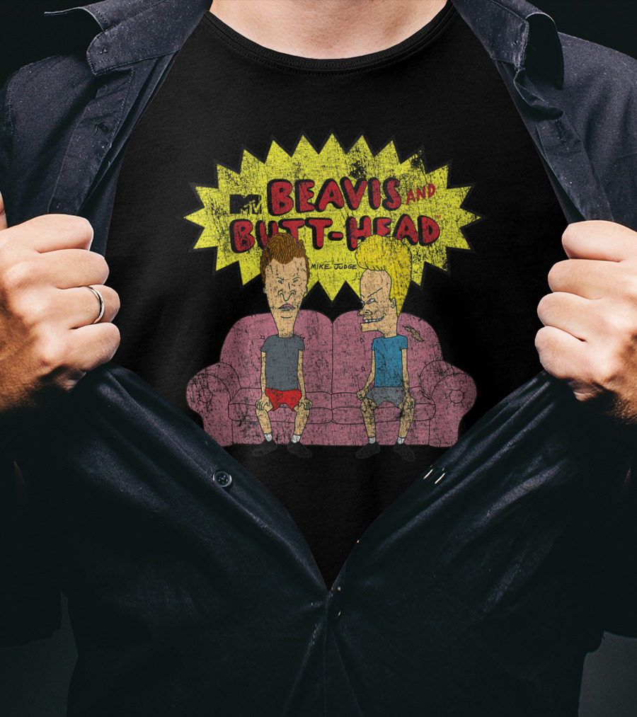 MTV Beavis And Butt-Head Mike Judge Distressed Couch T-Shirt
