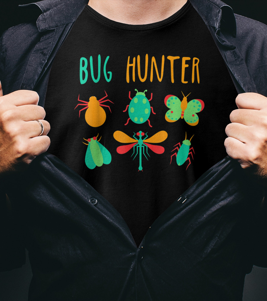 Bug Hunter Insect Lover Bo Colorful Beetle Butterfly Fly Dragonfly Insects T-Shirt