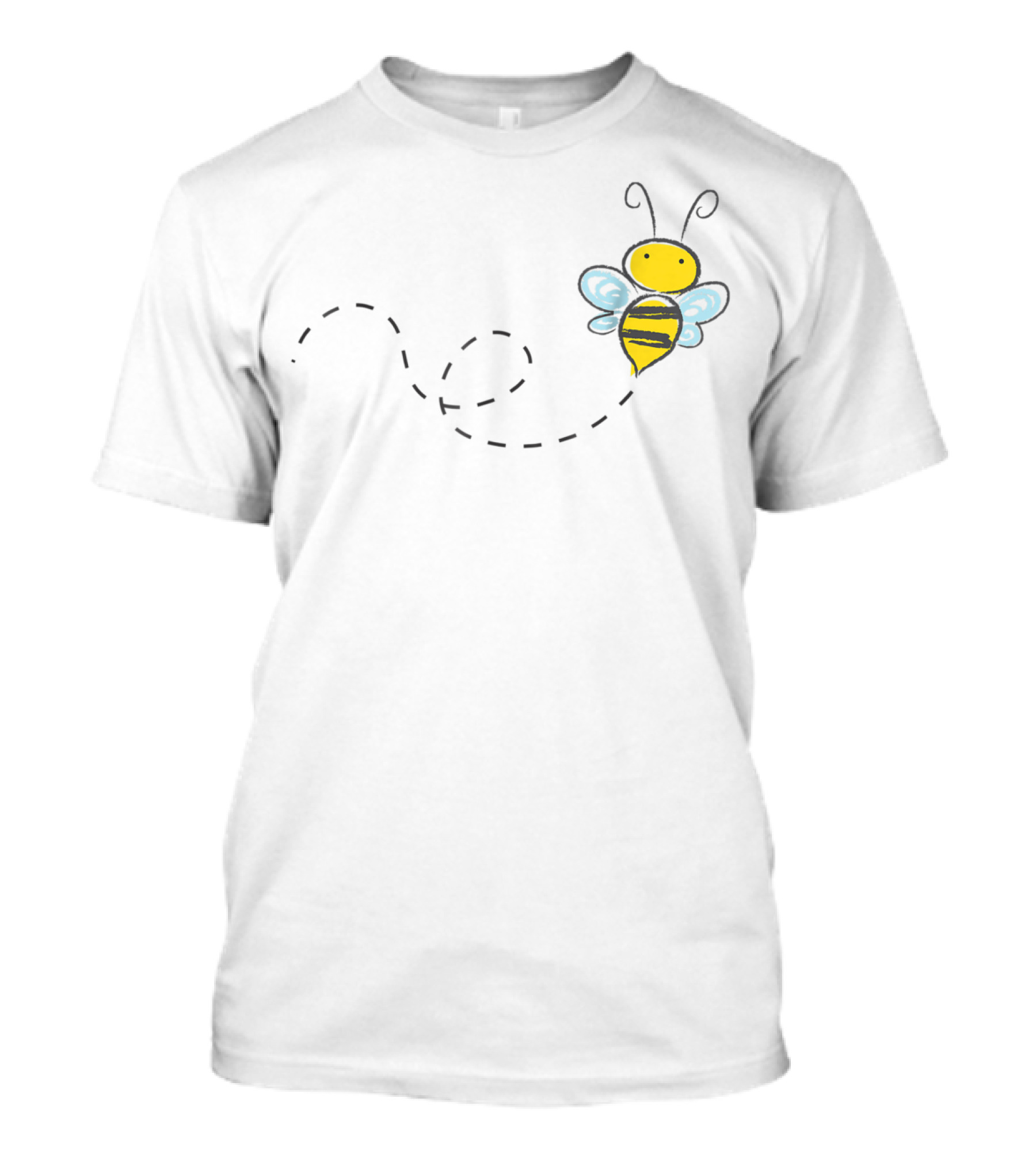 Bumble Bee Cute Doodle With Wings And Flight Path T-Shirt