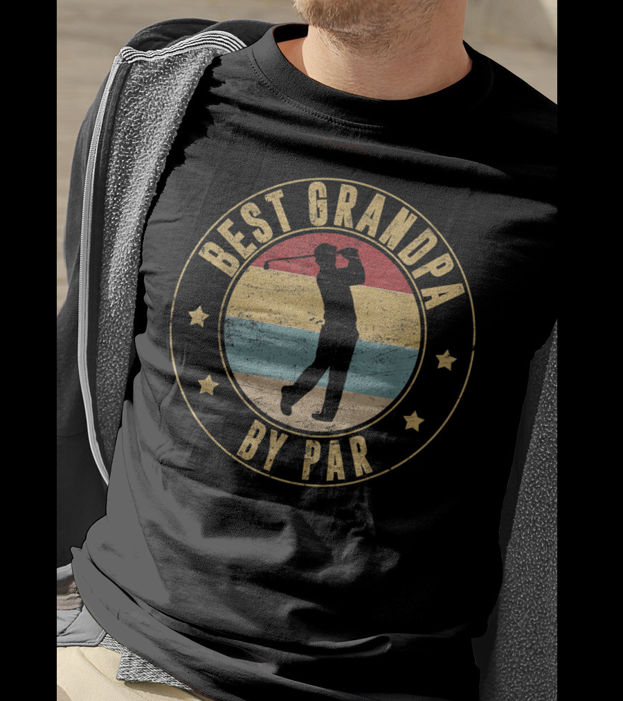 Best Grandpa By Par Vintage Golf Father's Day T-Shirt