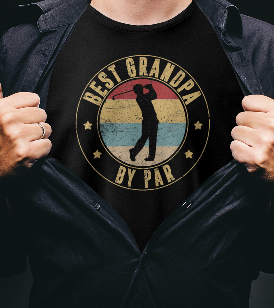 Best Grandpa By Par Vintage Golf Father's Day T-Shirt